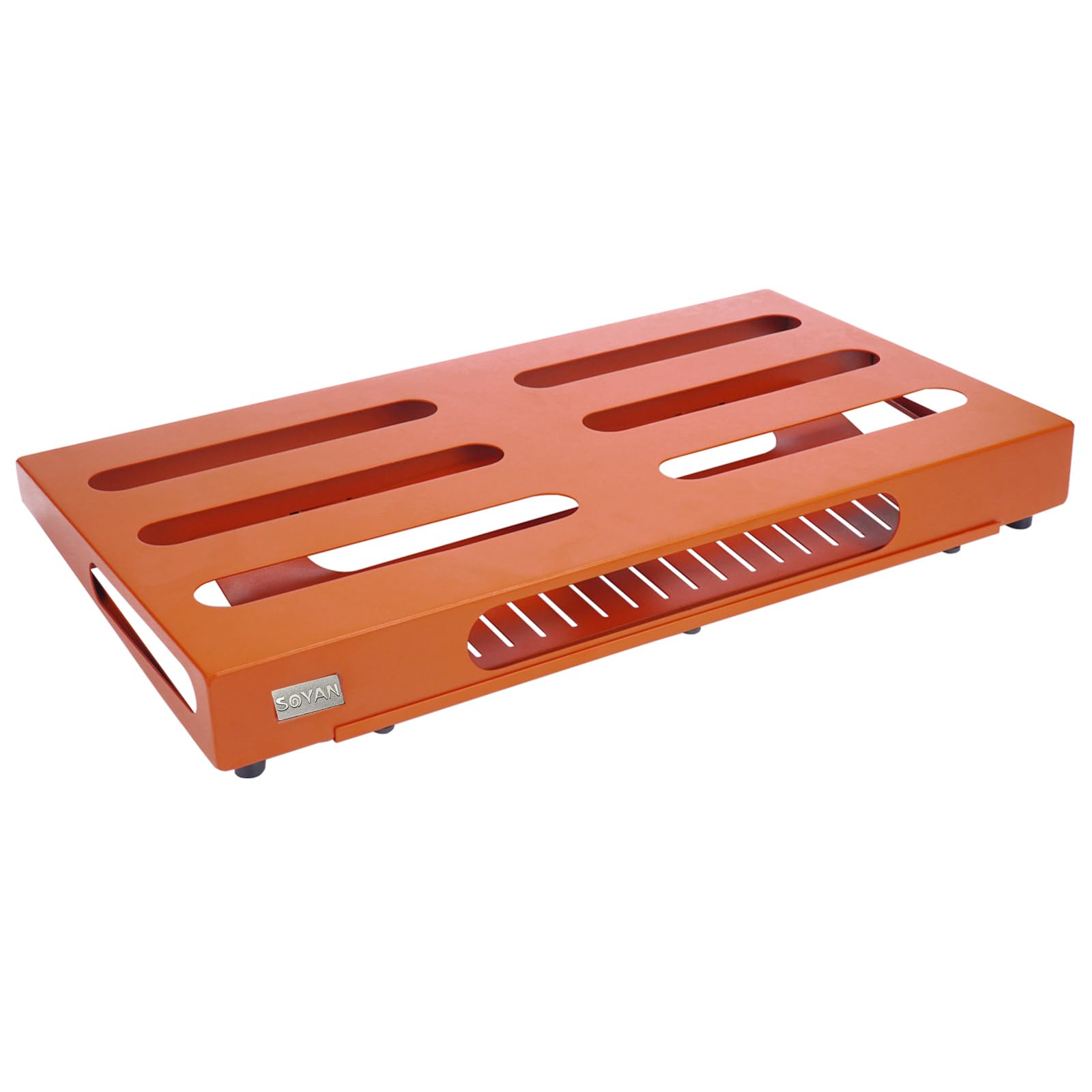 Soyan 22 X 12.5 Large Guitar Pedal Board With Power Supply Cradle, Carry Bag Included, Inspiring Orange (Spb-22Or)