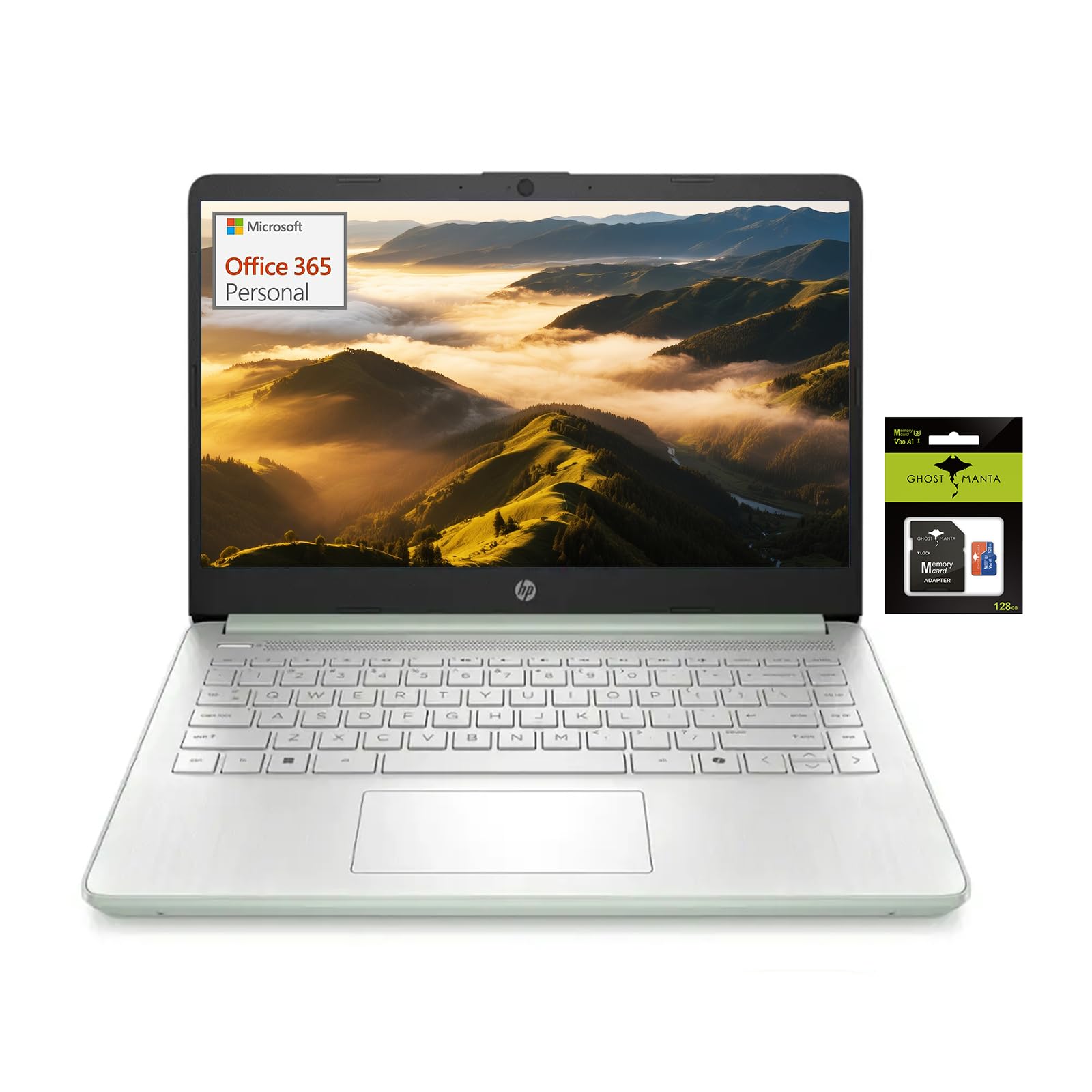 Hp 14'' Student-Laptop With Copilot Ai Office365, Quad Core Intel Processor N150(Up To 3.6Ghz) 8Gb Ram 256Gb Storage(128Gb Ufs +