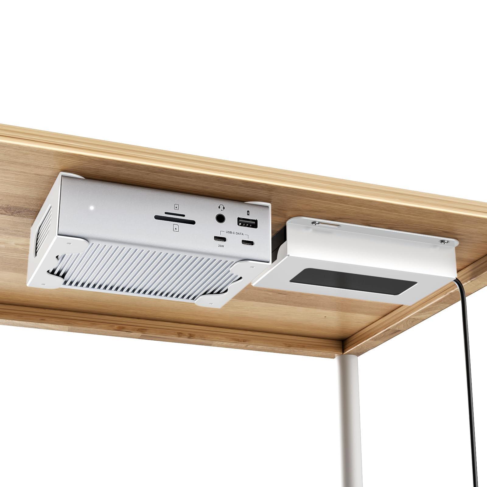 Under Desk Holder for Thunderbolt 4 Dock/Thunderbolt 3 Dock and Power Cable, Under Desk Iron Storage Rack for TS4 / TS3 Plus, No