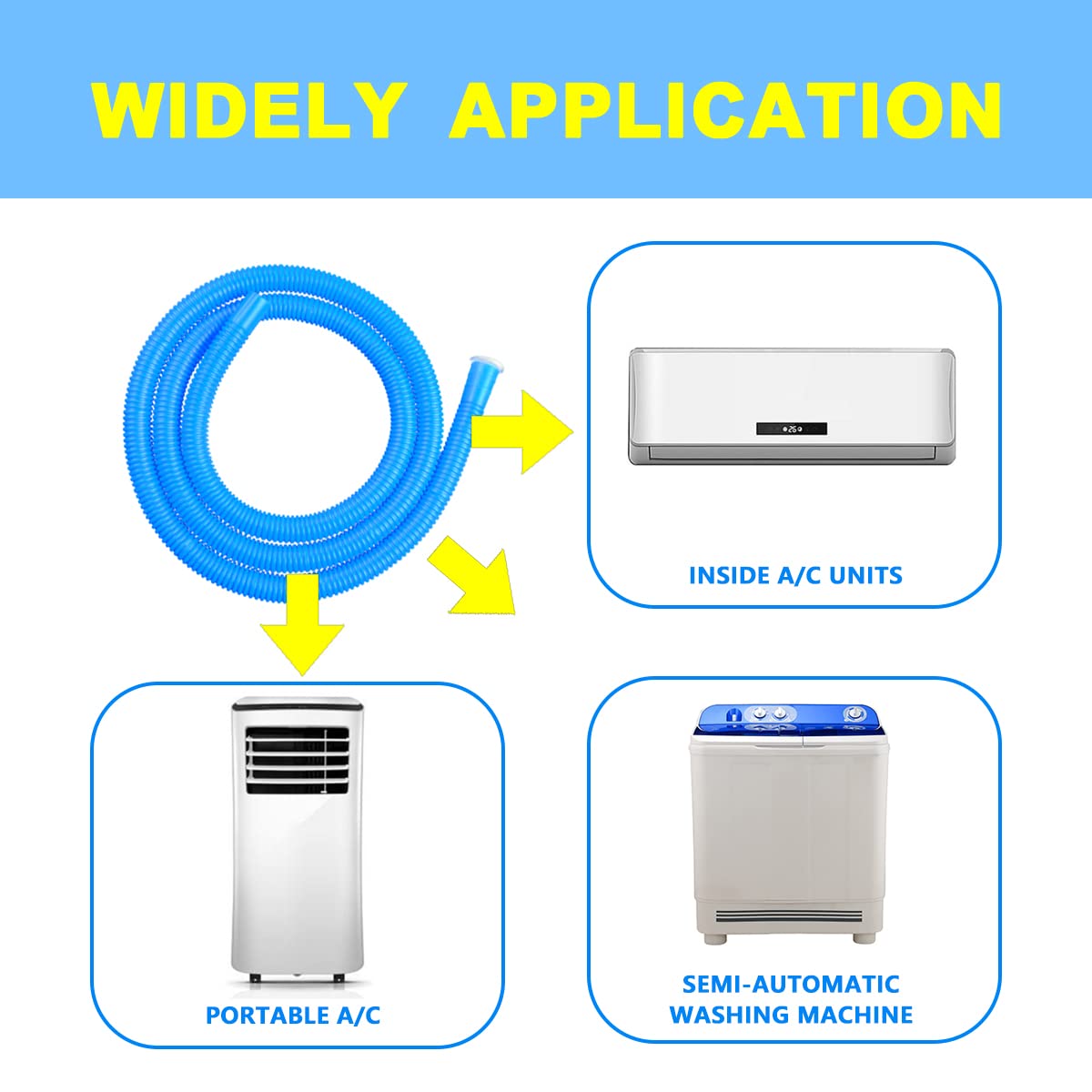 Forestchill Universal Drain Hose For Air Conditoner, Inlet Hose For Semi Automatic Washing Machine, 5.2 Ft