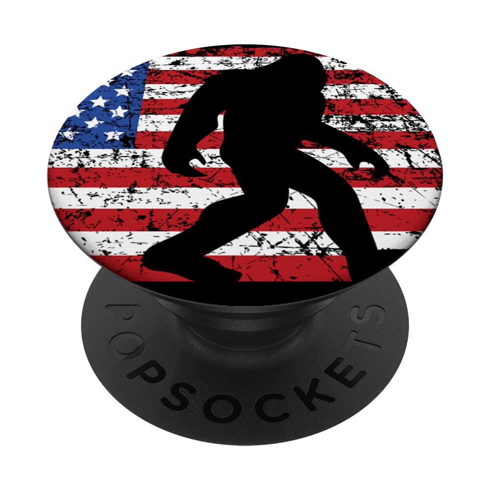 American Flag Bigfoot Black PopSockets Stand for Smartphones and Tablets PopSockets PopGrip: Swappable Grip for Phones & Tablets