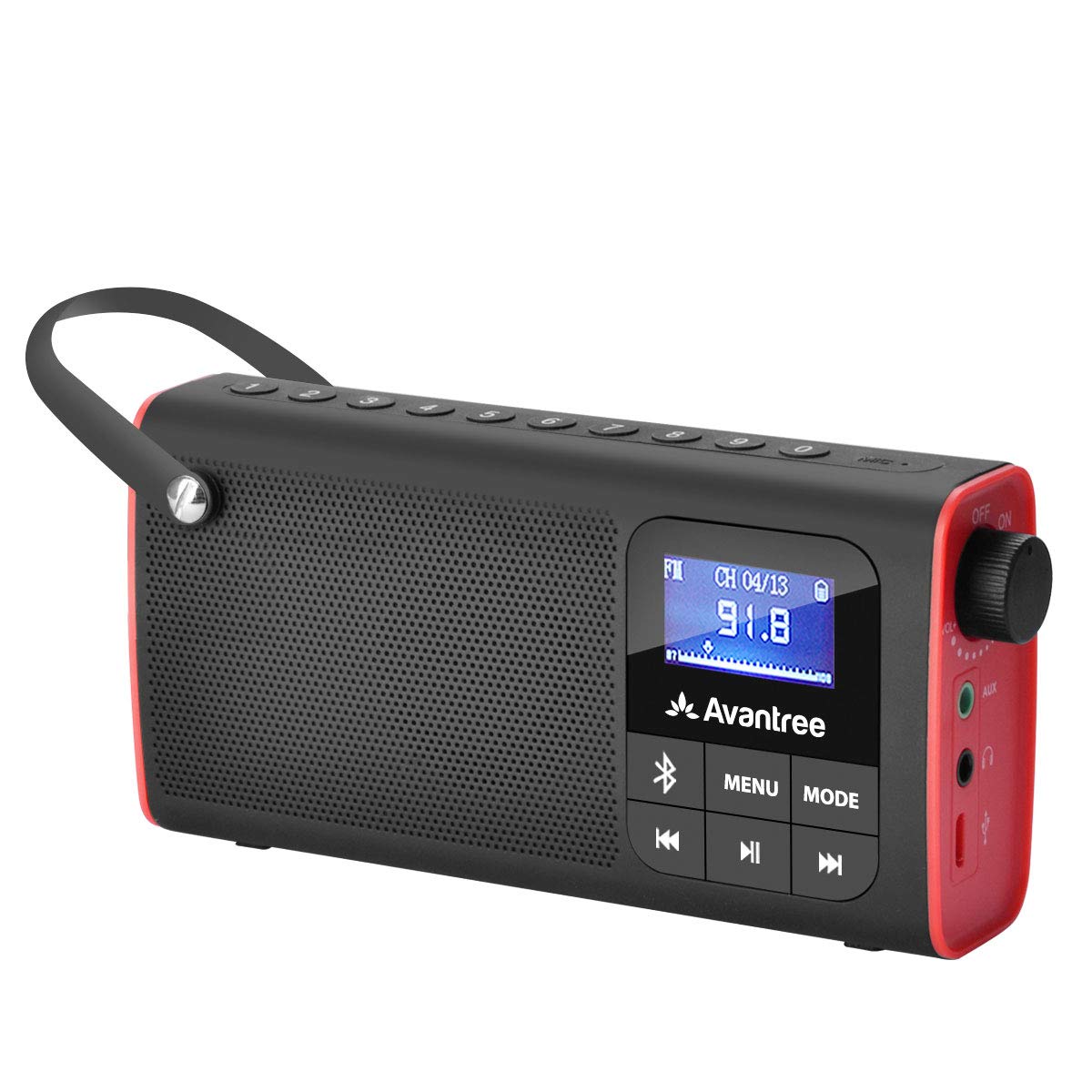 Avantree Sp850 Rechargeable Portable Fm Radio With Bluetooth Speaker And Sd Card Mp3 Player 3 In 1, Auto Scan Save, Led Display,