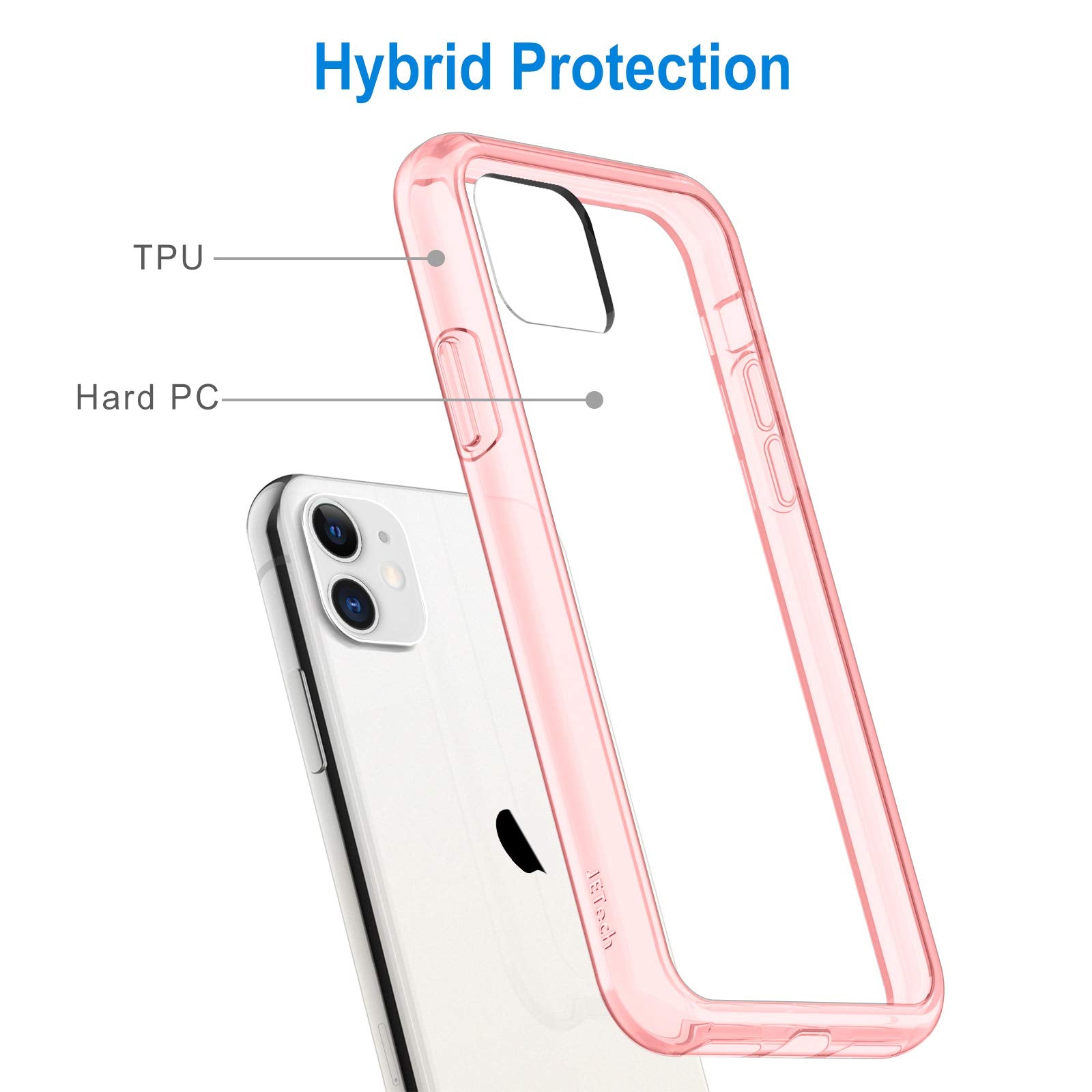 Jetech Case For Iphone 11 (2019) 6.1 Inch, Shockproof Bumper Cover, Anti Scratch Clear Back (Rose Gold)