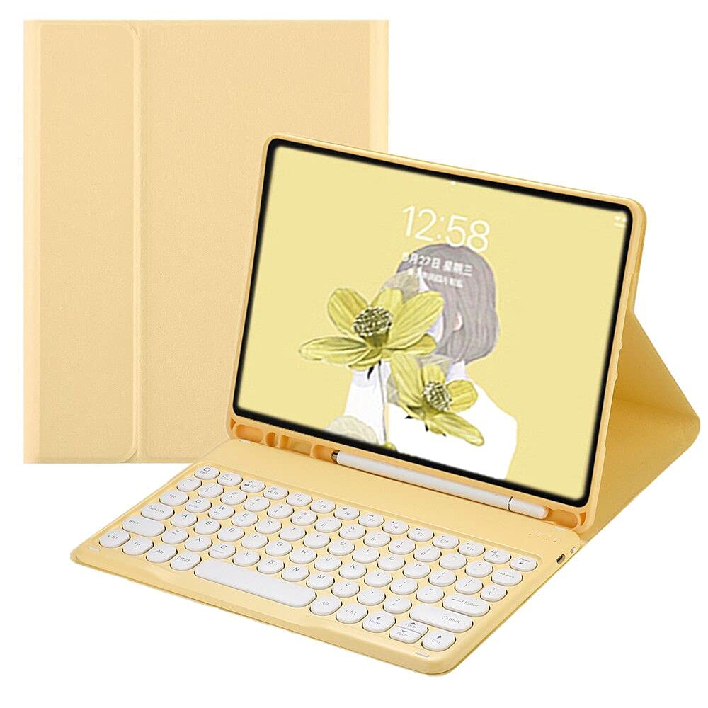 HENGHUI New iPad Pro 11 Inch 2022 4th Generation Keyboard Case Cute Round Key Color Keyboard Wireless Detachable BT Keyboard Cov