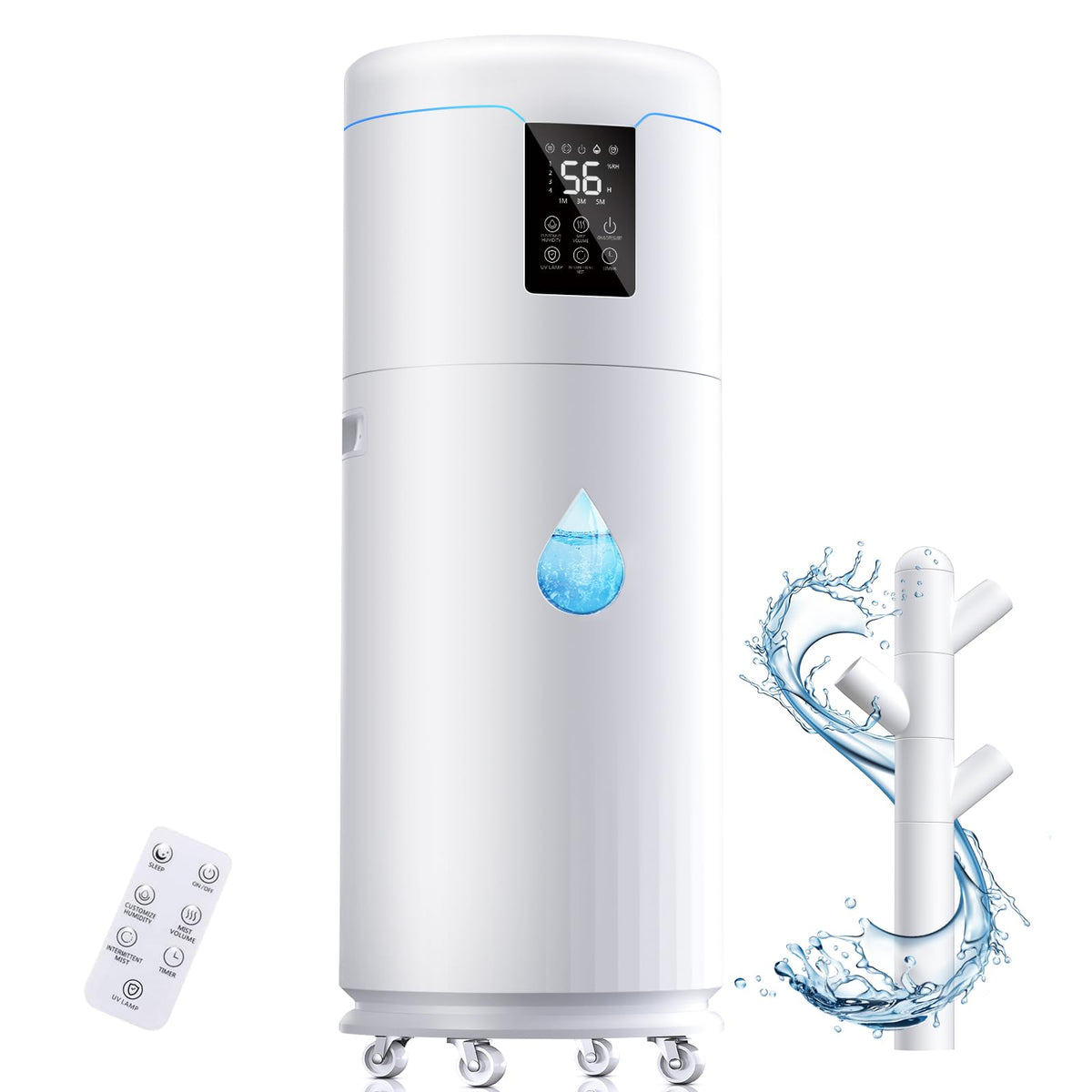 17L/4.5Gal Ultra Large Humidifiers For Bedroom 2000 Sq Ft, Quiet Humidifiers For Large Room, Tower Humidifier With 4 Mist Mode &
