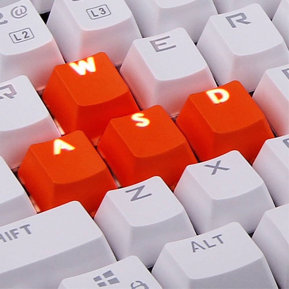 Honbay 9 Orange Pbt Keys Backlit Translucent Keycaps For Mechanical Keyboard With Red Key Puller
