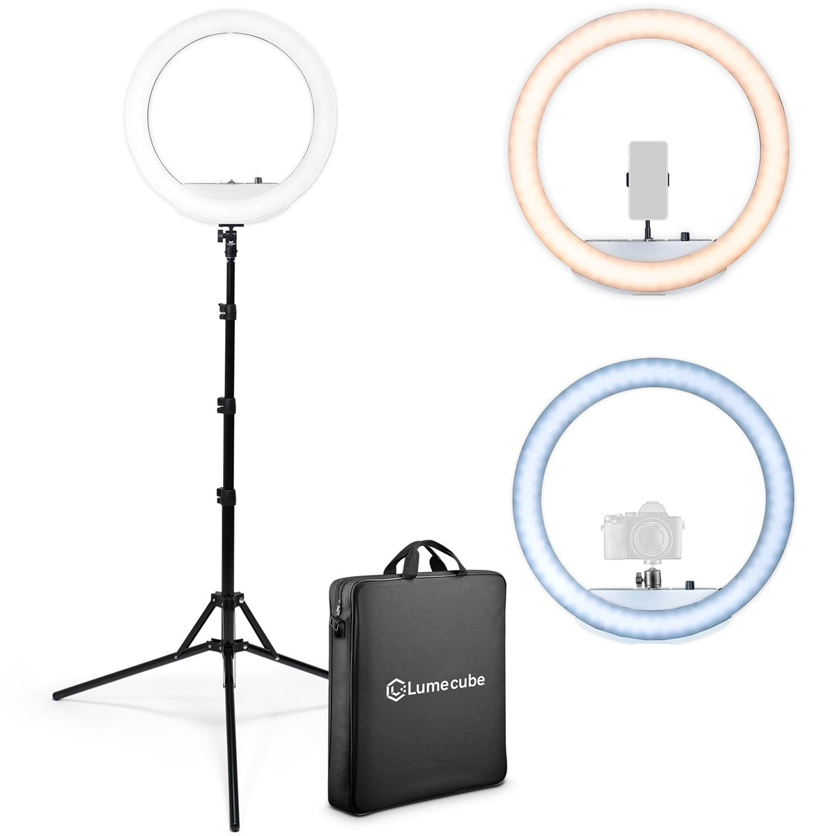 Lume Cube Led Ring Light For Videos, Selfies, Live Streaming |18    Circle Light With Stand, Phone Holder, And Camera Mount | Po