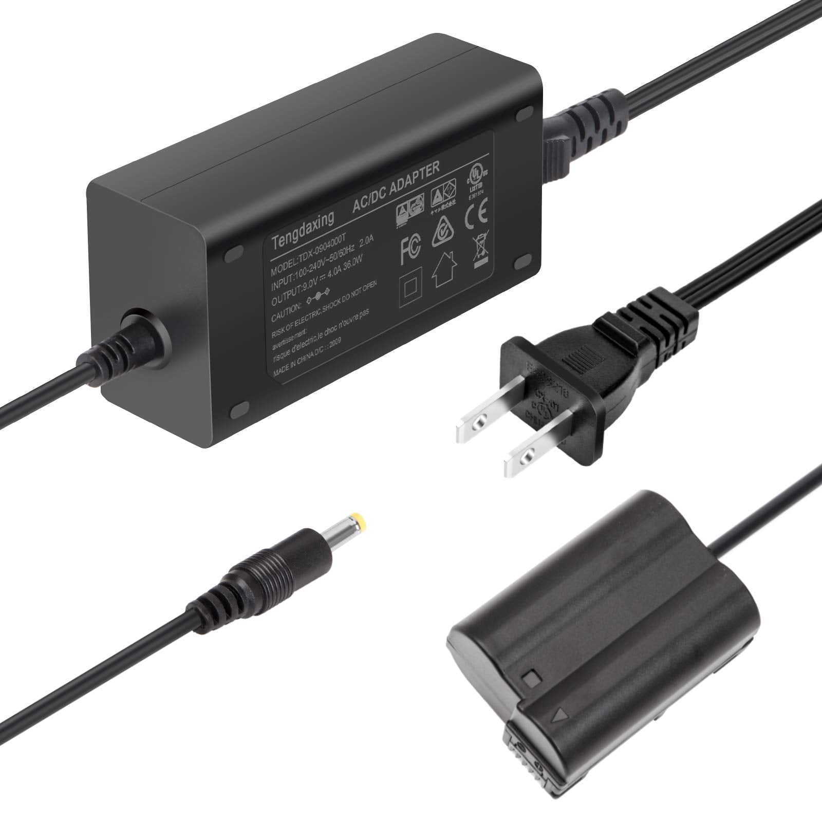 Tengdaxing En El15 Dummy Battery Eh 5 Ep 5B Power Adapter Kit For Nikon D500, D600, D610, D750, D780, D800, D800E, D810, D810A, D7000, D7100, D7200,Z5, Z6, Z6 Ii, Z7, Z7 Ii, Cameras