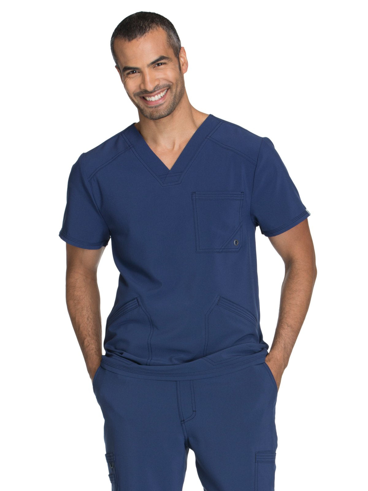Cherokee Infinity Men Scrubs Top V Neck Ck900A, Xl, Navy