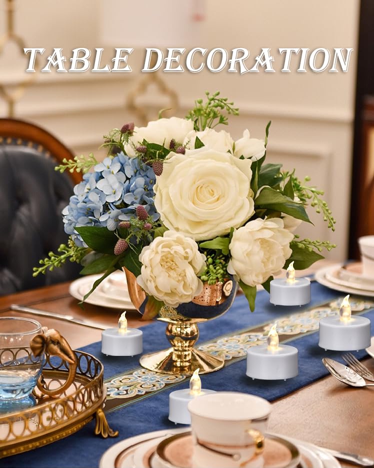 Paichi Tea Lights Candles Battery Operated With Remote Control, 24Pcs Flickering Flameless Candle With Timer, Long Lasting 400+