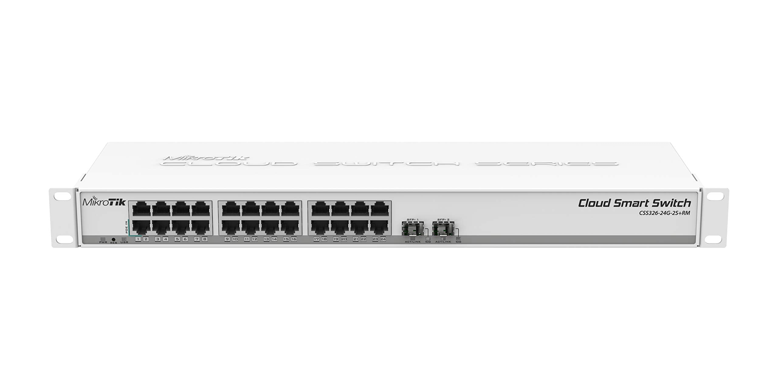 Mikrotik Css326 24G 2S+Rm Managed Gigabit Ethernet (10/100/1000) Supports Power Over Ethernet (Poe) 1U Network Switch, White