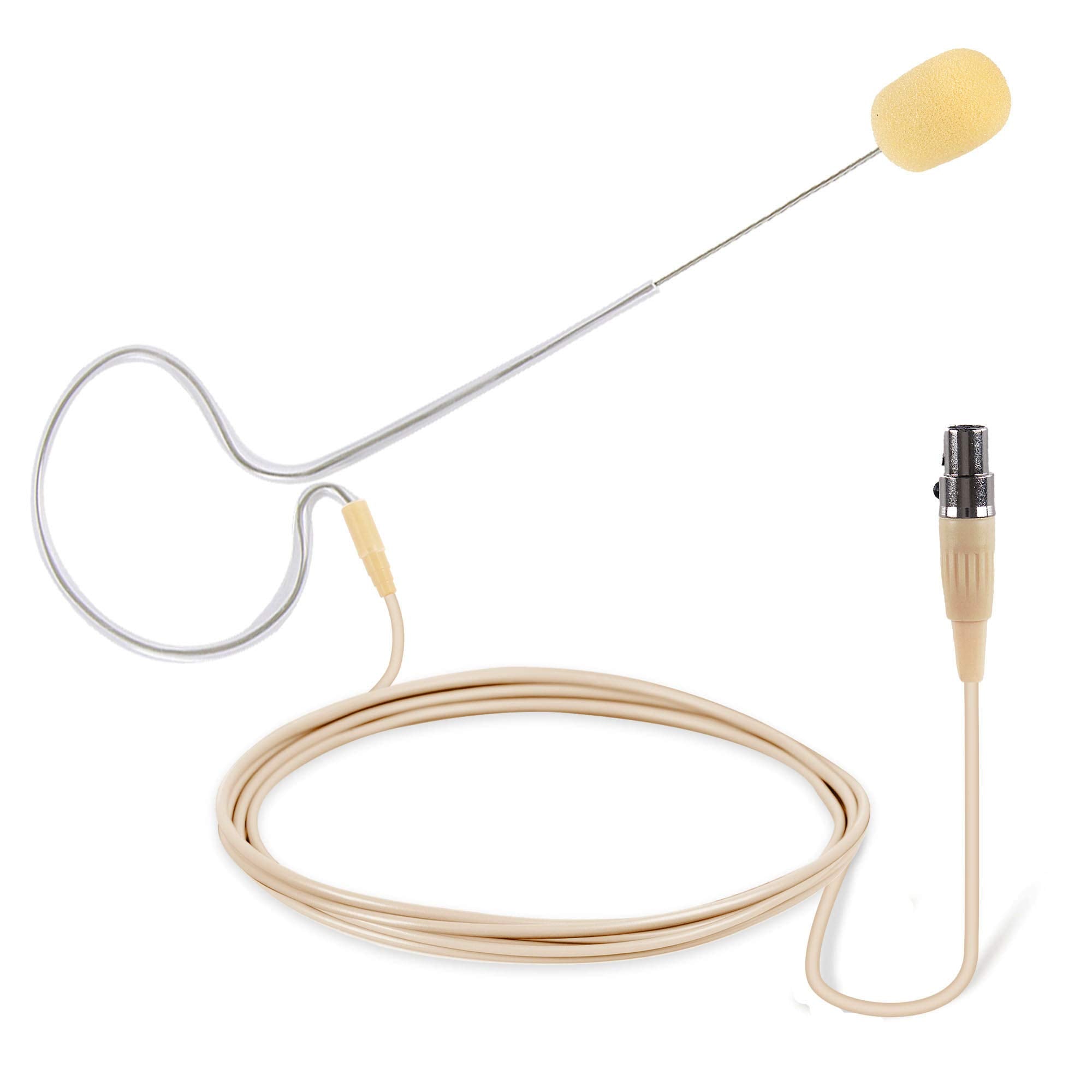 PYLE-PRO On-Ear Audio Condenser Microphone - Portable Omnidirectional Wired Headset Condenser Mic With 4 Pin Mini XLR Cable and 