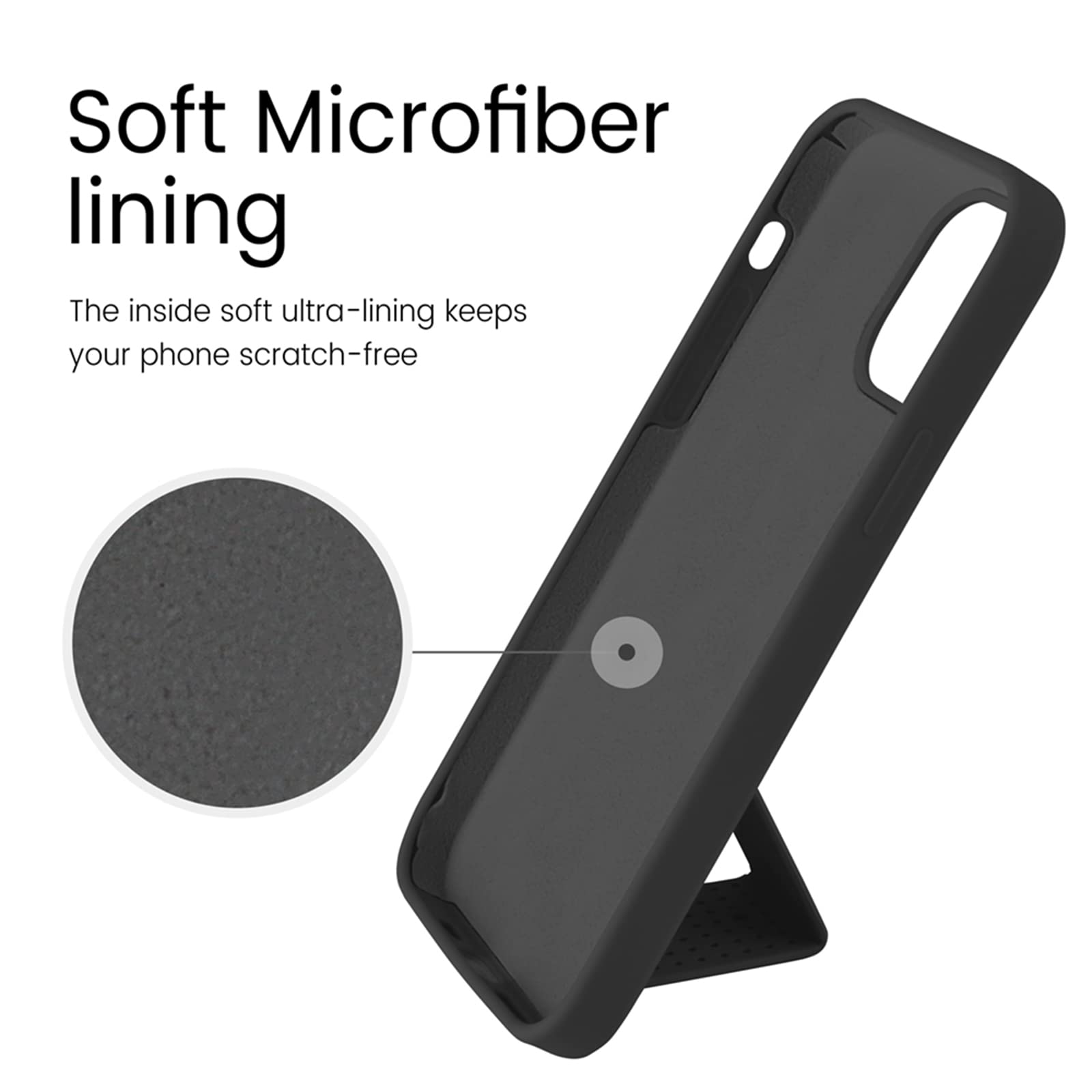 Laudtec Silicone Kickstand Case Compatible With Iphone 14 Pro Case Vertical And Horizontal Stand Hand Strap Metal Kickstand, Fle