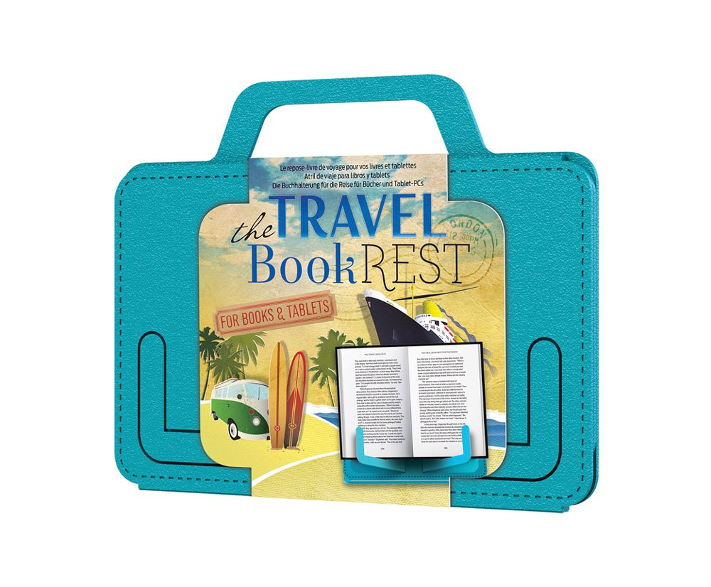 IF The Travel Book Rest (Beachy Blue) - Hands Free Reading Tablet & Book Holder - Portable Tablet Stand - Perfect Recipe Book Ho