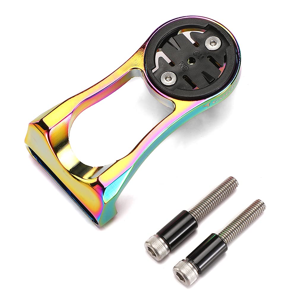 Corki Bike Out Front Combo Computer Mount Adapter For Garmin Edge 130 200 500 510 520 810 820 1000 1030 (Simple Rainbow)
