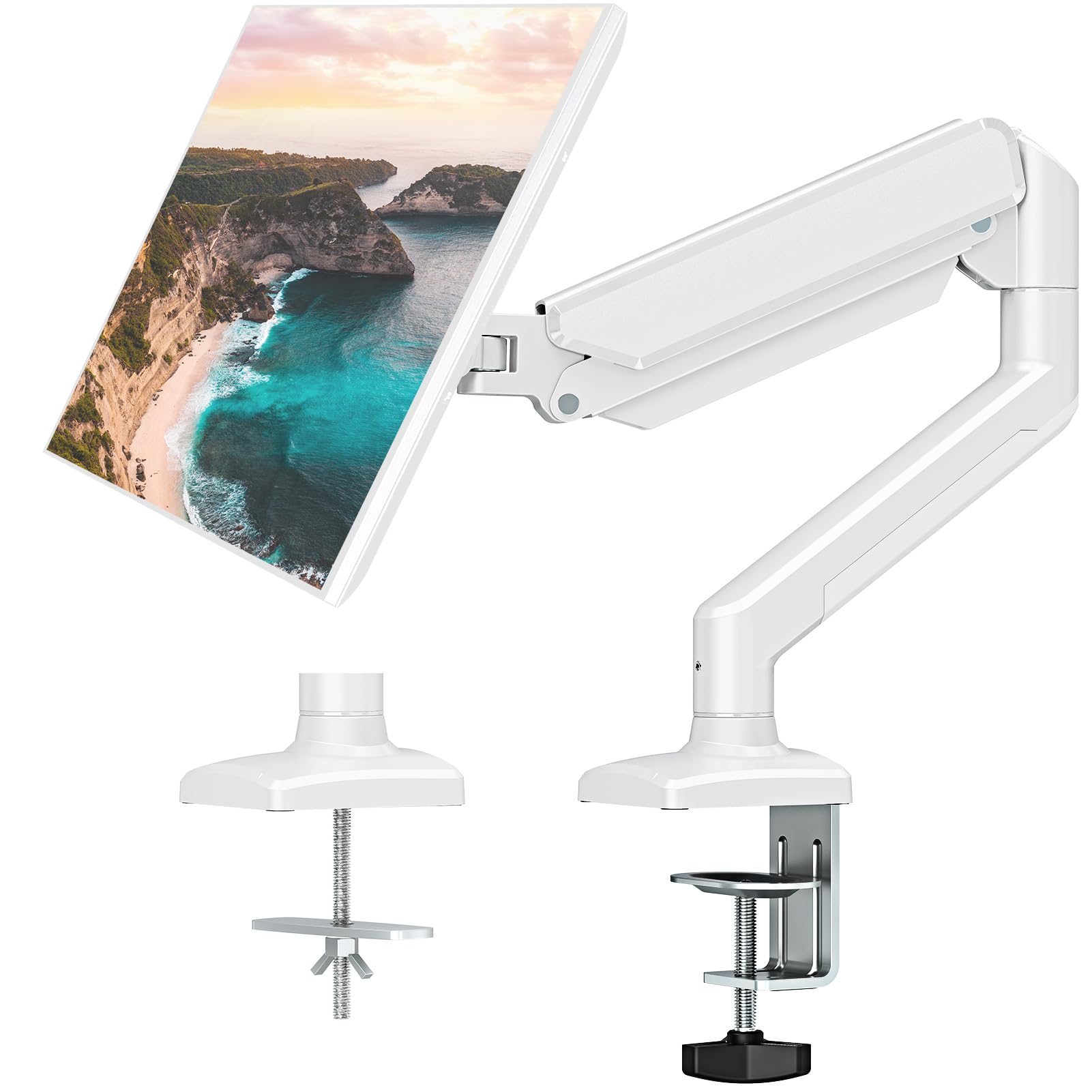 Ergofocus Single Monitor Mount Arm Fits Monitor Up To 32 Inch, Monitor Desk Mount Holds 4.4 19.8Lbs Computer Screen, Full Motion