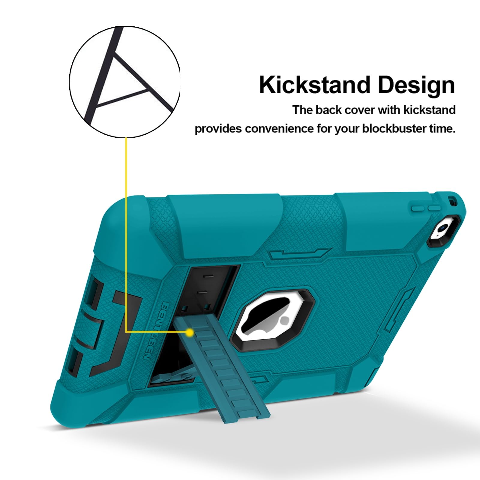 Bentoben Ipad Air 2 Case, [Hybrid Shockproof Case] With Kickstand Rugged Triple Layer Shock Resistant Drop Proof Case Cover For