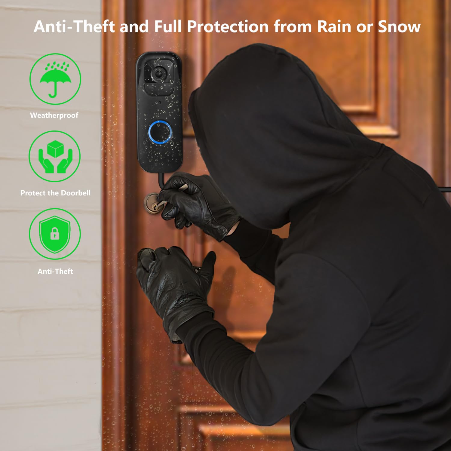 2In1 Power Cable With Adapter And Adhesive Doorbell Mount Compatible With Blink Video Doorbell, Doorbell Transformer With 16.4Ft