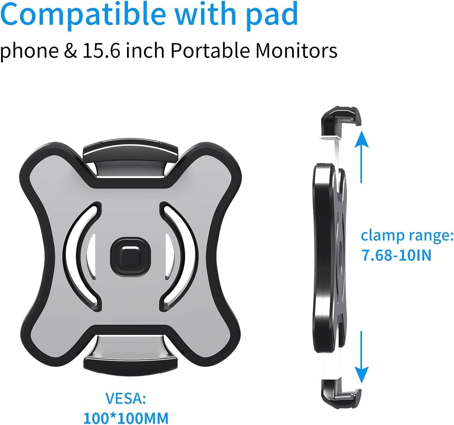 Pholiten Universal Vesa Mount Adapter For Tablets, 2 In 1 Laptops, & 15.6 Inch Portable Monitors, Vesa 100X100, Adjustable Lapto