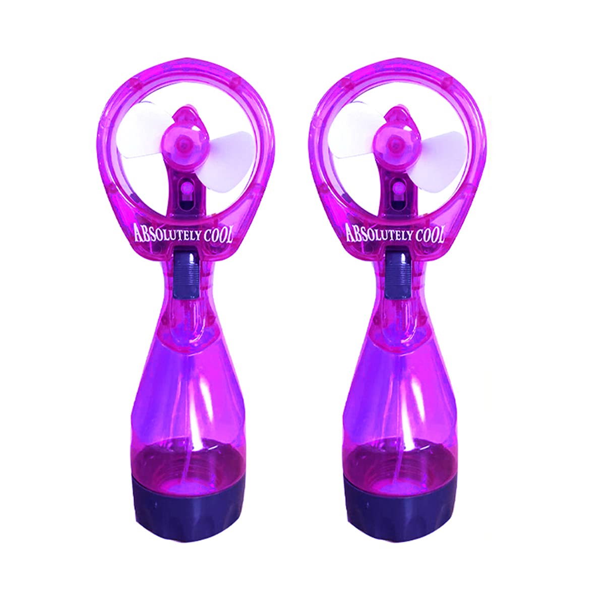 P&F Water Mist Spray Bottle Fan Portable Handheld Mister   Battery Operated (Purple & Purple)