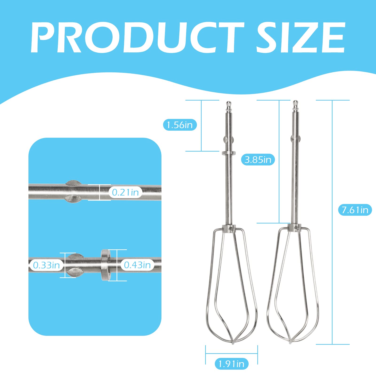 Hand Mixer Beaters Compatible With Cuisinart Chm Mixer, Hm 50, Hm 70, 9 7 5 3 Mixer Attachments, For Cuisinart Blender Replaceme