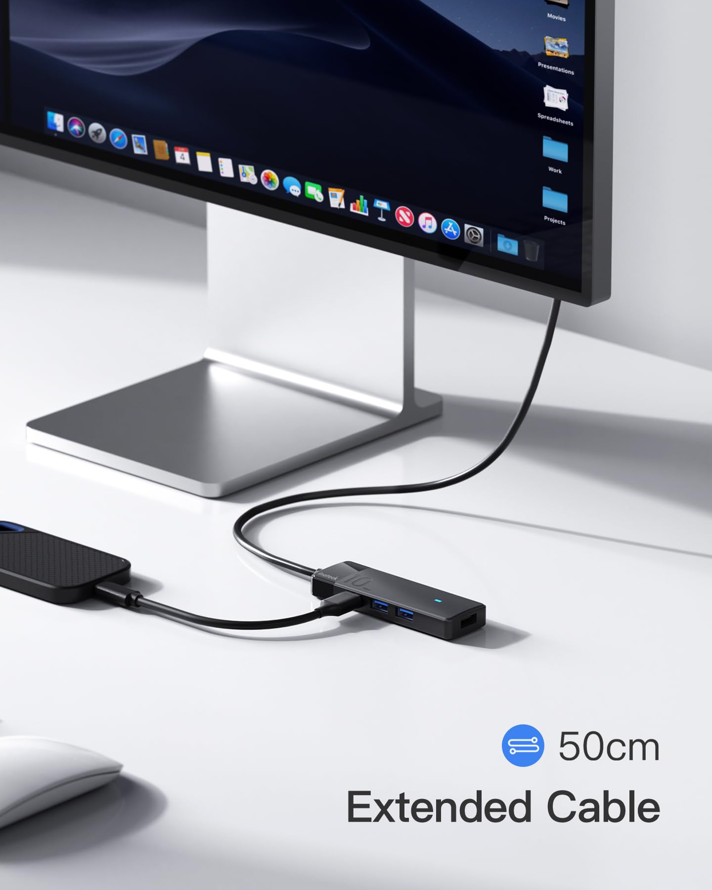 Inateck Usb C Hub, Usb 3.2 Gen 2 Usb C Hub With 4 Usb A Ports, 10Gbps, 1.6 Ft Cable, Compatible With Windows7/8/10/11, Linux, Ma