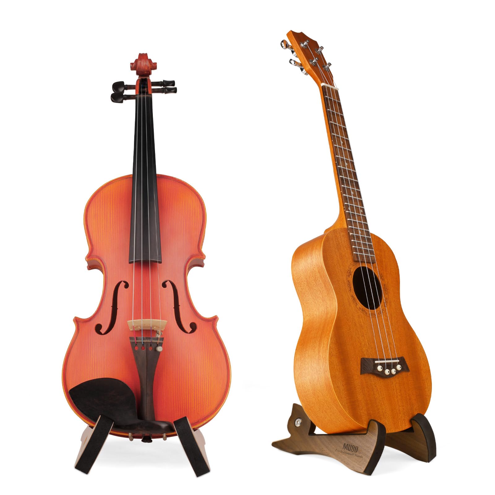 Muso Mini Violin Ukulele Stand, Premium Solid Wood, Table Desk Stand, Lightweight&Stylish Holder For Violin,Ukulele Mandolin And