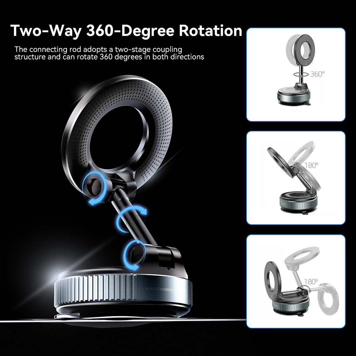 Xo Simple Is Beauty Vacuum Suction Magnetic Phone Holder, Strong Suction Magnetic Car Phone Holder Mount Foldable Phone Stand Fo