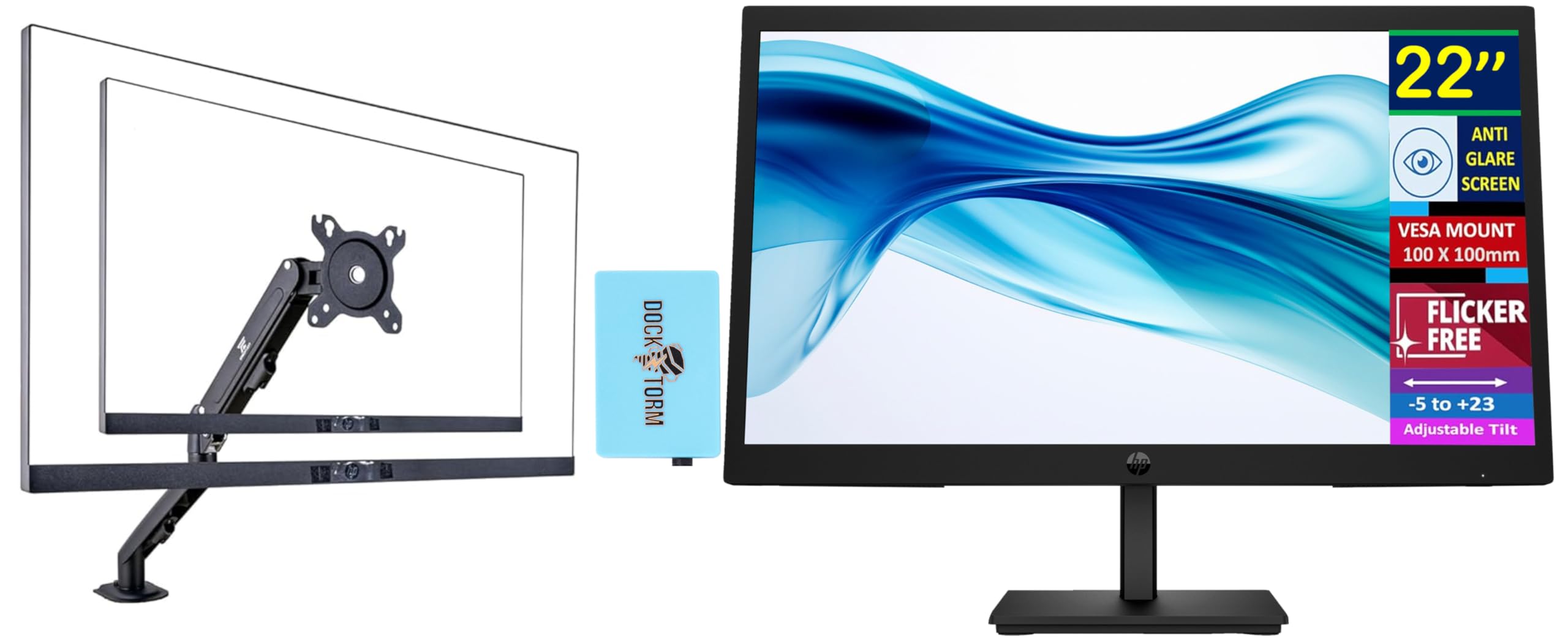 Hp 22'' Series 3 Pro 322Pv Fhd Va Monitor With 5 Ms Response Time, Anti-Glare, Flicker Free, Vesa Mount (100X100Mm), Hdmi, Vga &
