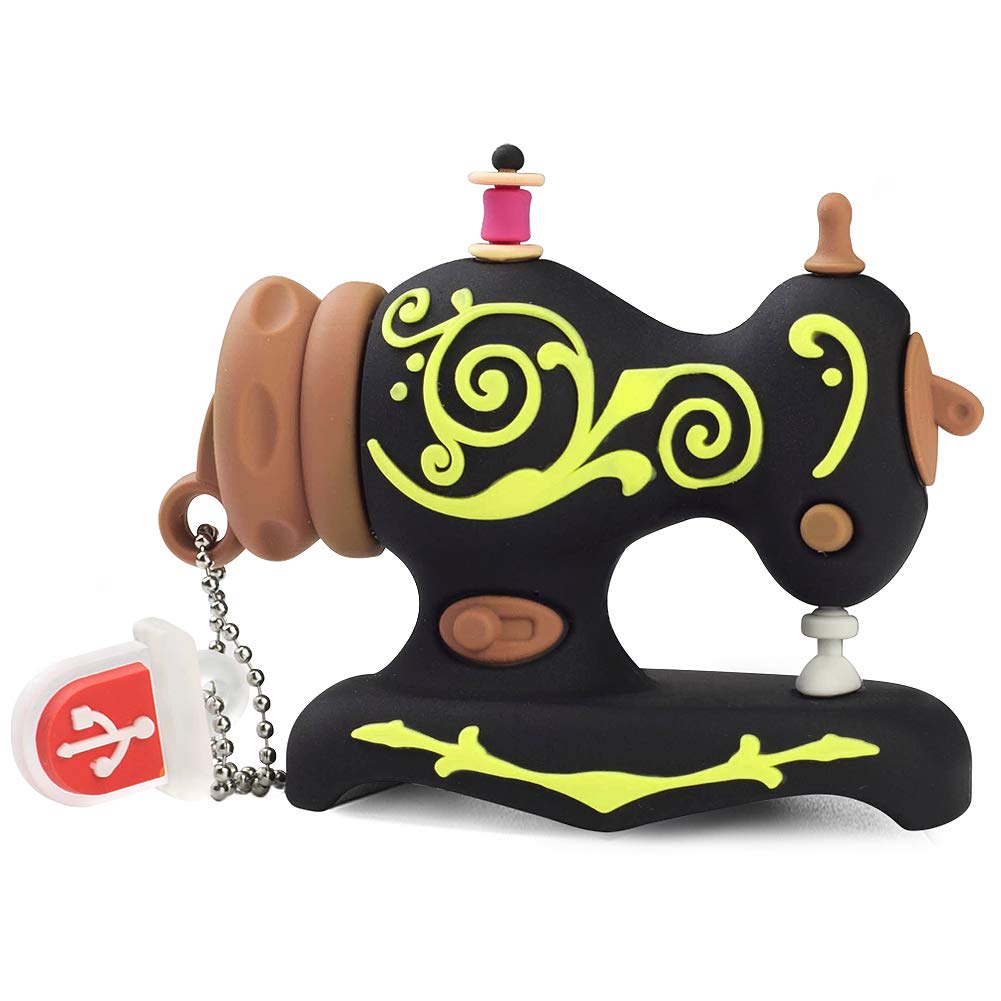 Leizhan Novelty Usb Flash Drive 32Gb Sewing Machine Shape Thumb Drive Data Storage Gift Pendrive, Black