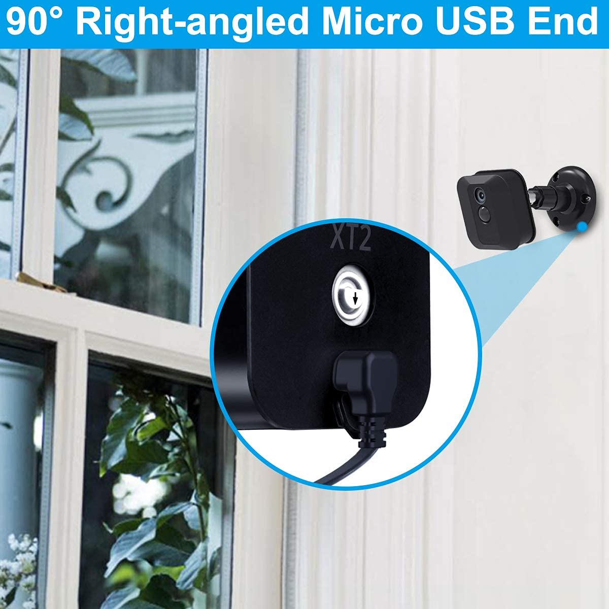 Itramax 20 Ft Blink Outdoor/Indoor (3Rd Gen) Charger Cable With Adapter(1 Pack),Compatible For Blink Xt/Xt2 Camera Charging Bric