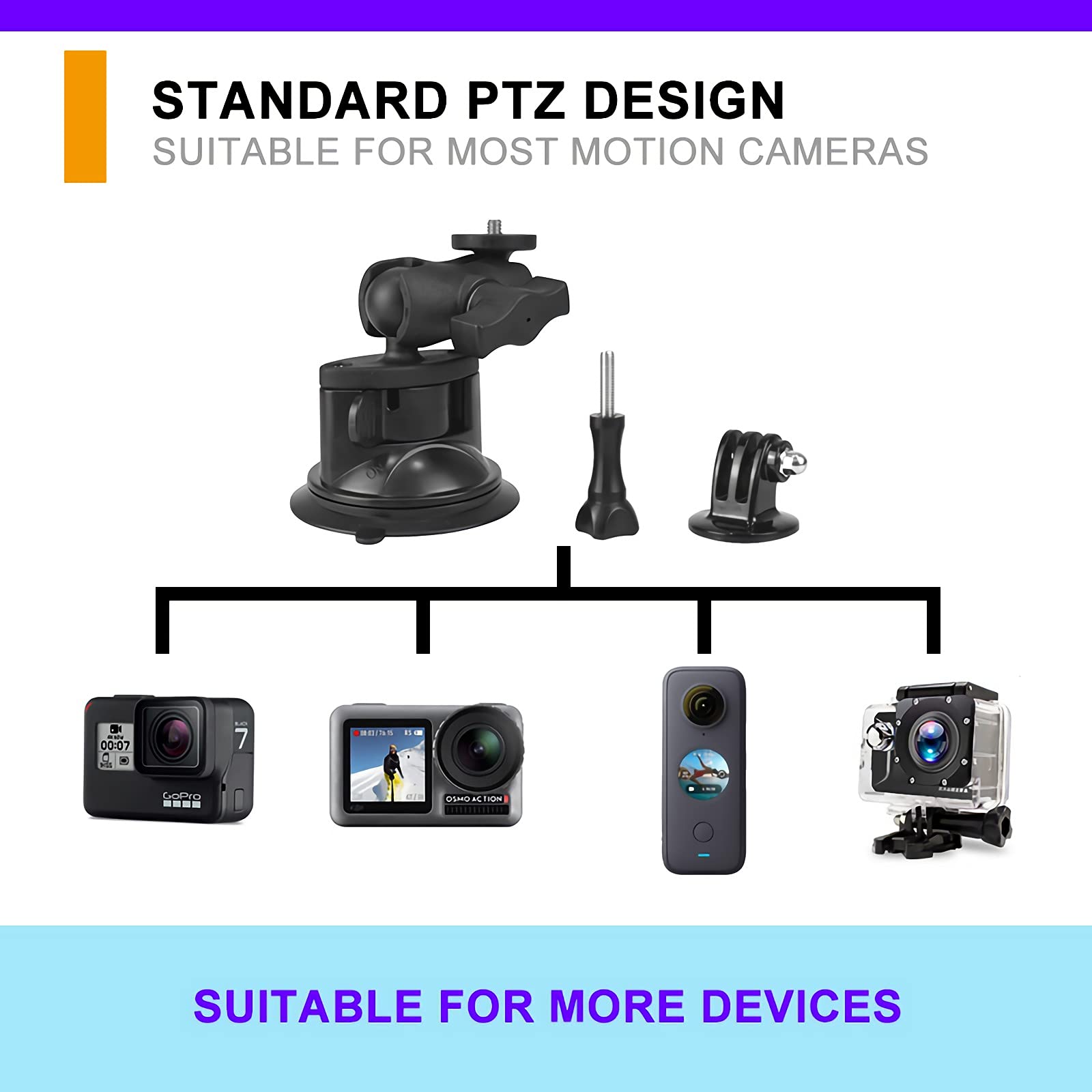 Car Windshield Suction Cup Mount For Insta360 Ace Pro One X4 X3 X2 X R Rs Go 2 3, Gopro Hero Max Fusin 12 11 Accessories And Dji