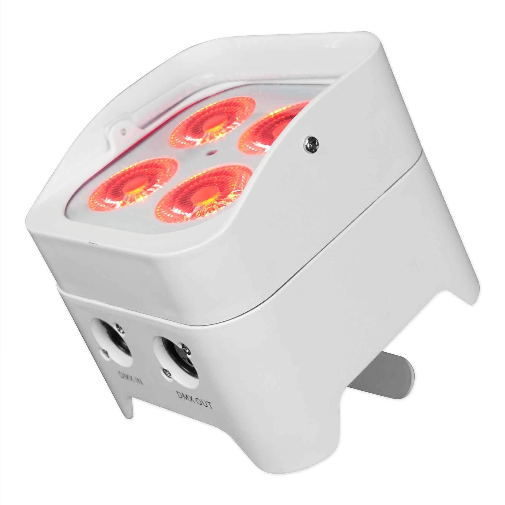Rockville Best Par 50 White Rechargeable Led Par Wash Light, Wireless Dmx, 4X6W Rgbwa+Uv Leds, 4400Mah Battery, 6500 Lux Output,