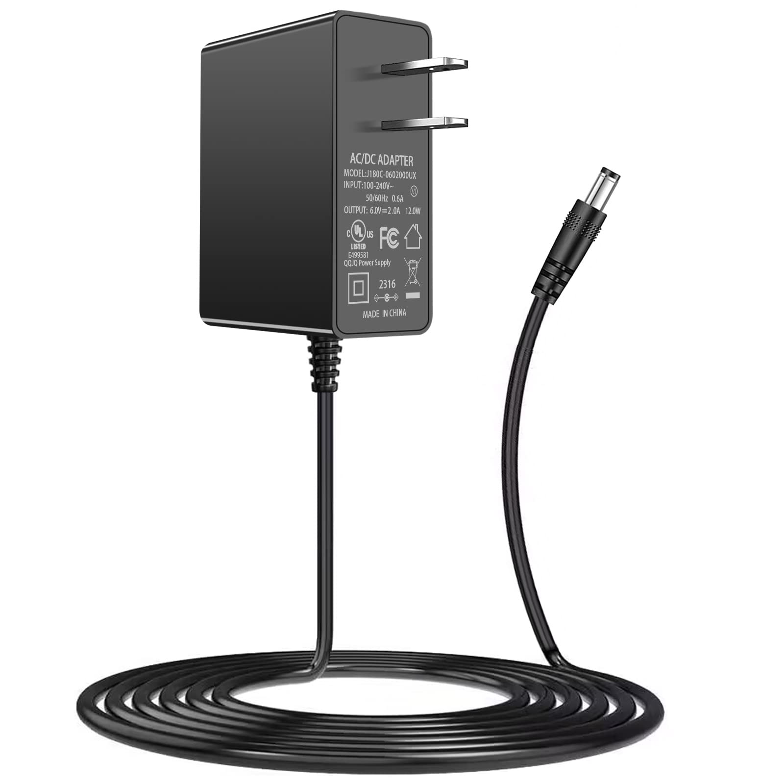 6V 2A Power Supply Cord Charger For Proform Elliptical Bike 6.0 Ce 7.0 Re 850 510E 480 490 500 600 Le, 390 395 475 510 Ex, 400 700, Nordictrack Gx 2.7 Act Cardio Cross Trainer Elliptical Bike.