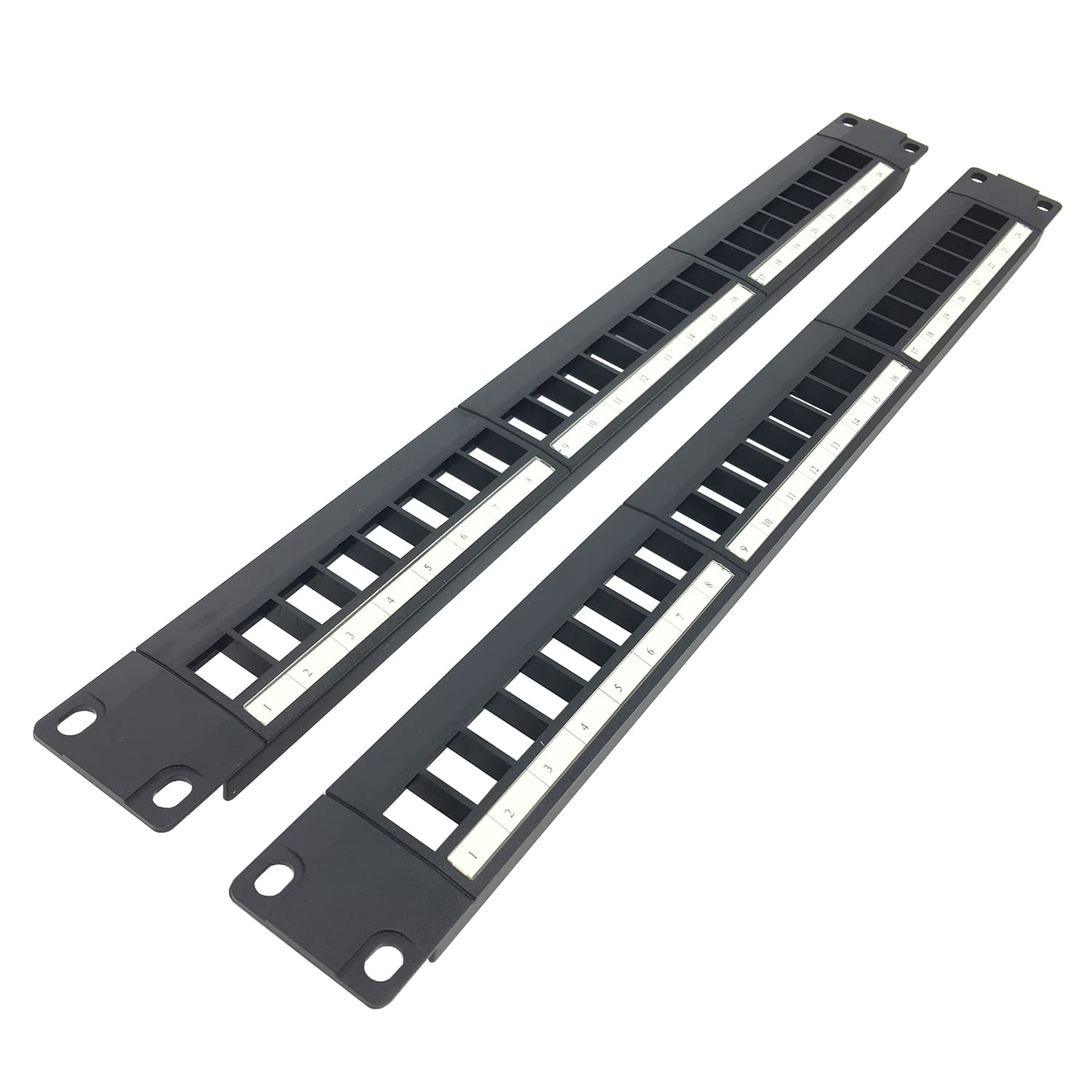 Qiaoyoubang 2 Pack Of 24 Port Blank Keystone Patch Panel 1U Rackmount Or Wall Mount Utp Patch Panel For Keystone Jacks 19 Inch M
