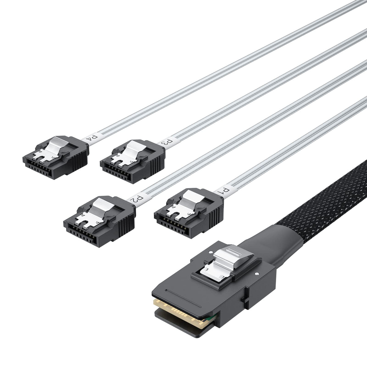 Ipolex Mini Sas 36Pin (Sff 8087) Male To 4 Sata 7Pin Female Cable   Interal Forward Breakout Cable   1M (3.3Ft)