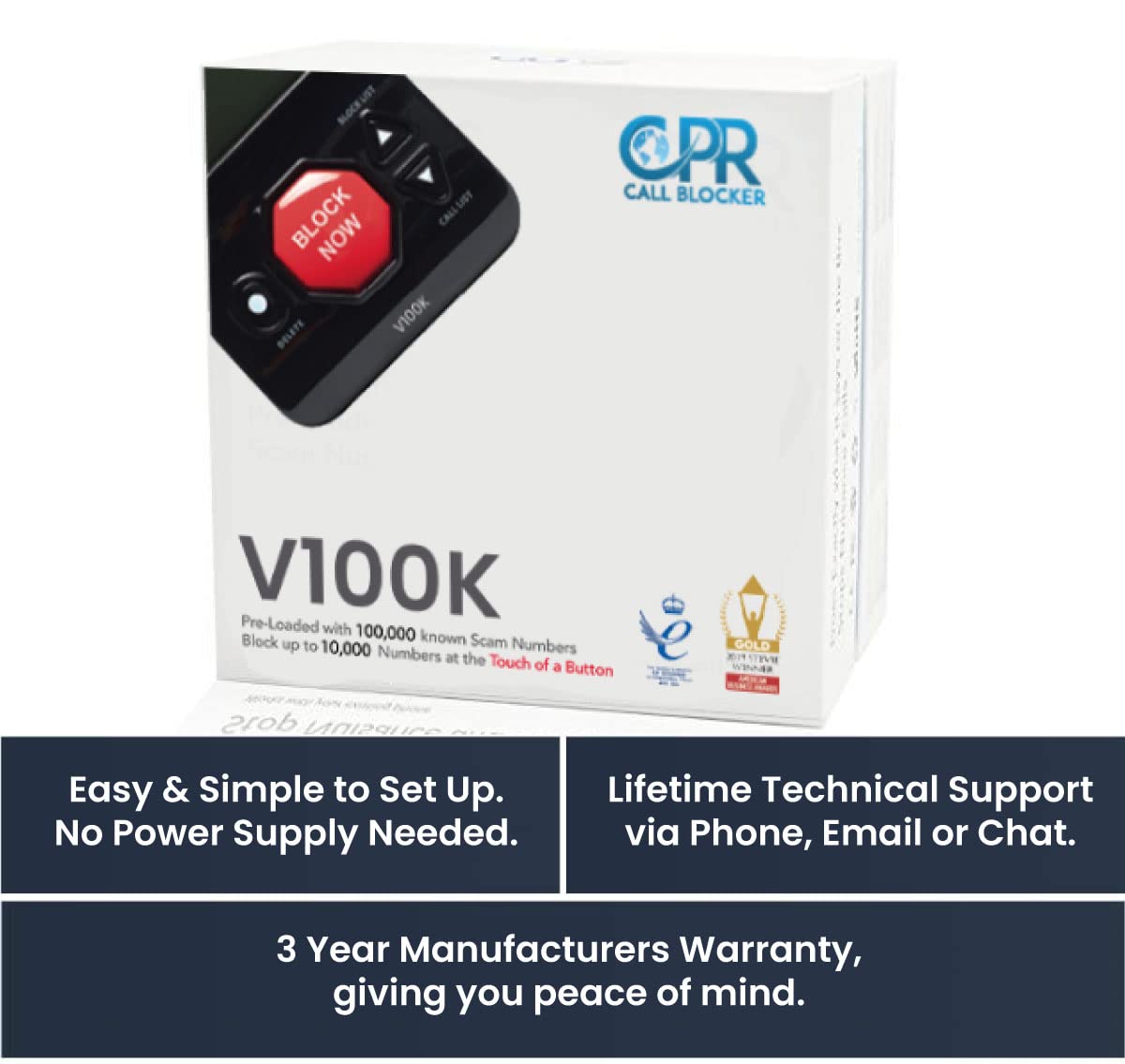 Cpr V100K Spam Call Blocker For Landline Phones   Stop All Unwanted Calls At A Touch Of A Button   Scam Call Blocker For Home Ph
