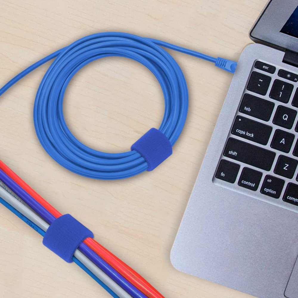 DIGITMON Hook and Loop Fastening Strap Tape Cable Tie Roll 50Ft 0.8" Wide Blue CTIE001BLUE