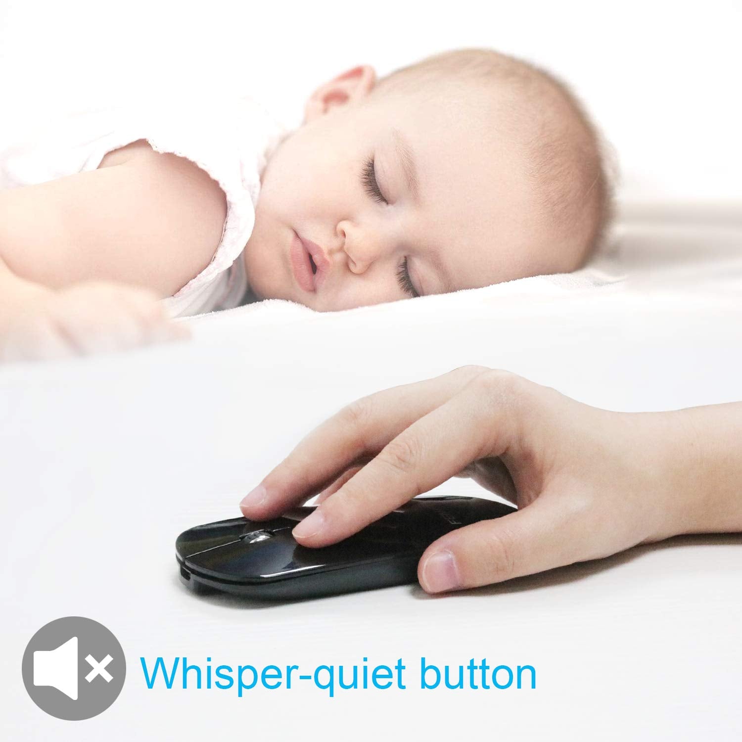 Bluetooth Mouse Fenifox Slim Mini Whisper Quiet Flat Portable Wireless Mice Rechargeable Compatible With Laptop,Pc,Tablet Android Windows Xp(Black)