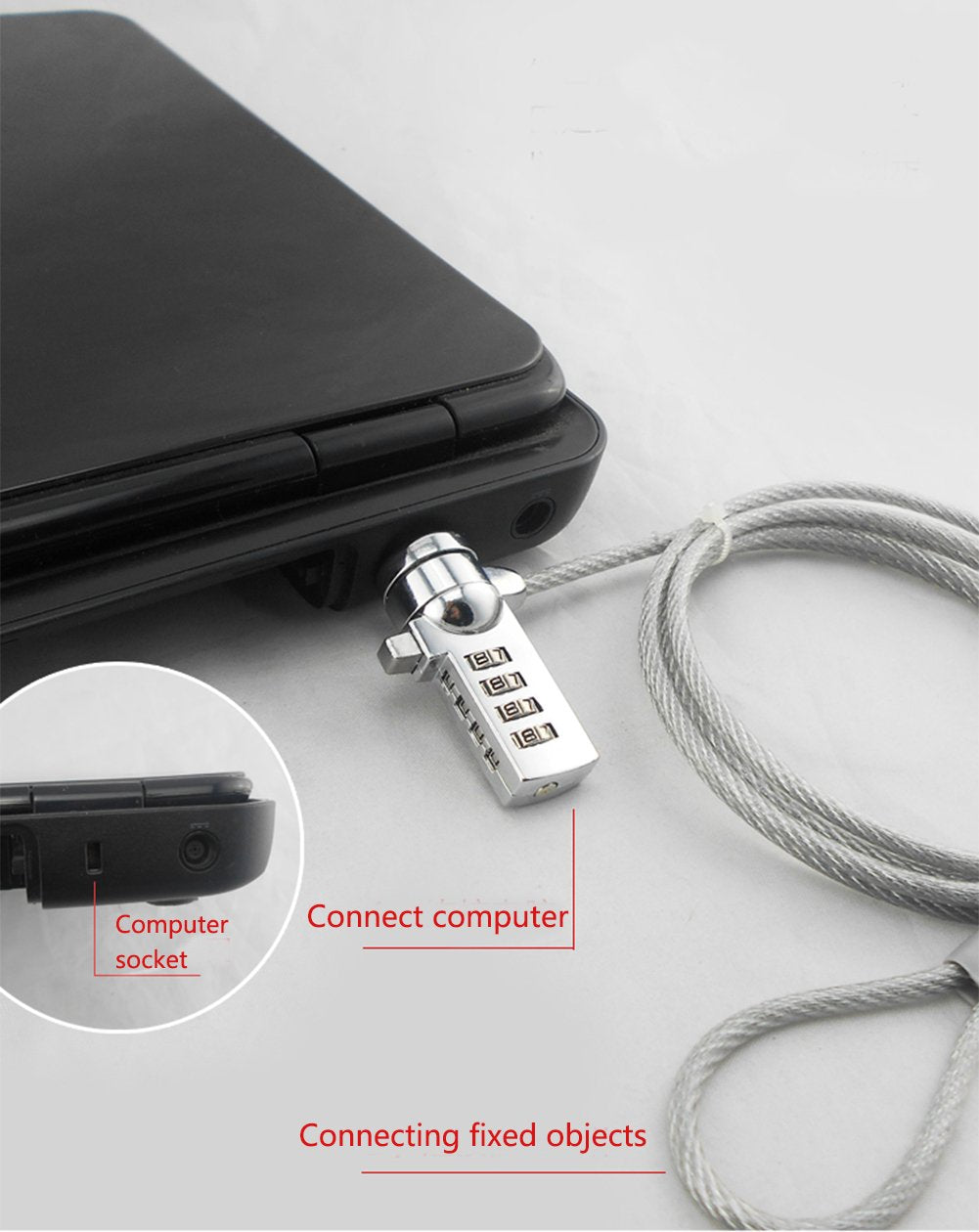 Aomgd 2 Pcs 6 Foot Laptop Lock Notebook Combination Lock Security Cable 4 Digit Password Protections And Theft Deterrent