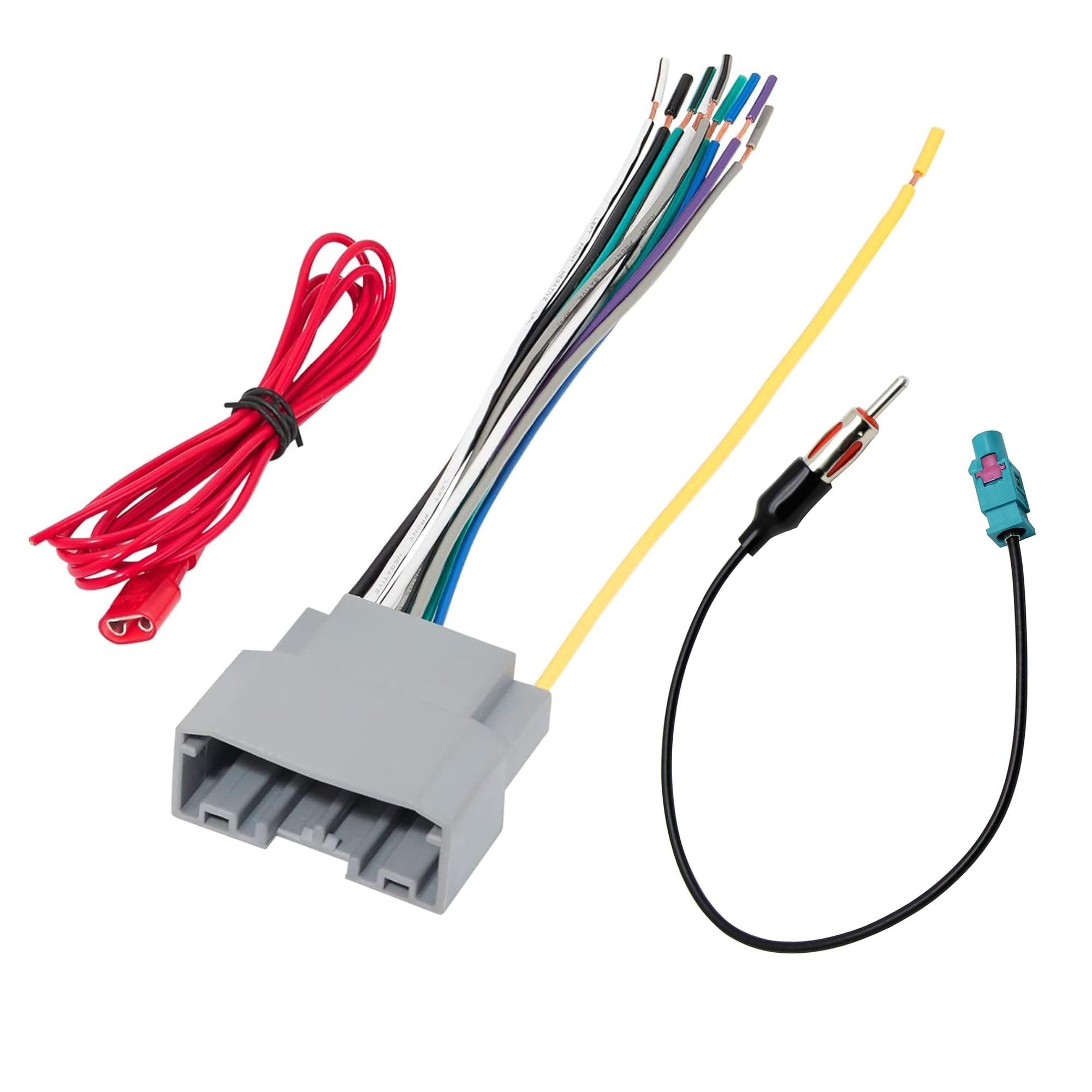 Red Wolf Radio Wiring Harness Antenna Adapter Connector Compatible With Dodge 2007 2011, Jeep 2008 2011, Chrysler 2008 2011 Inst