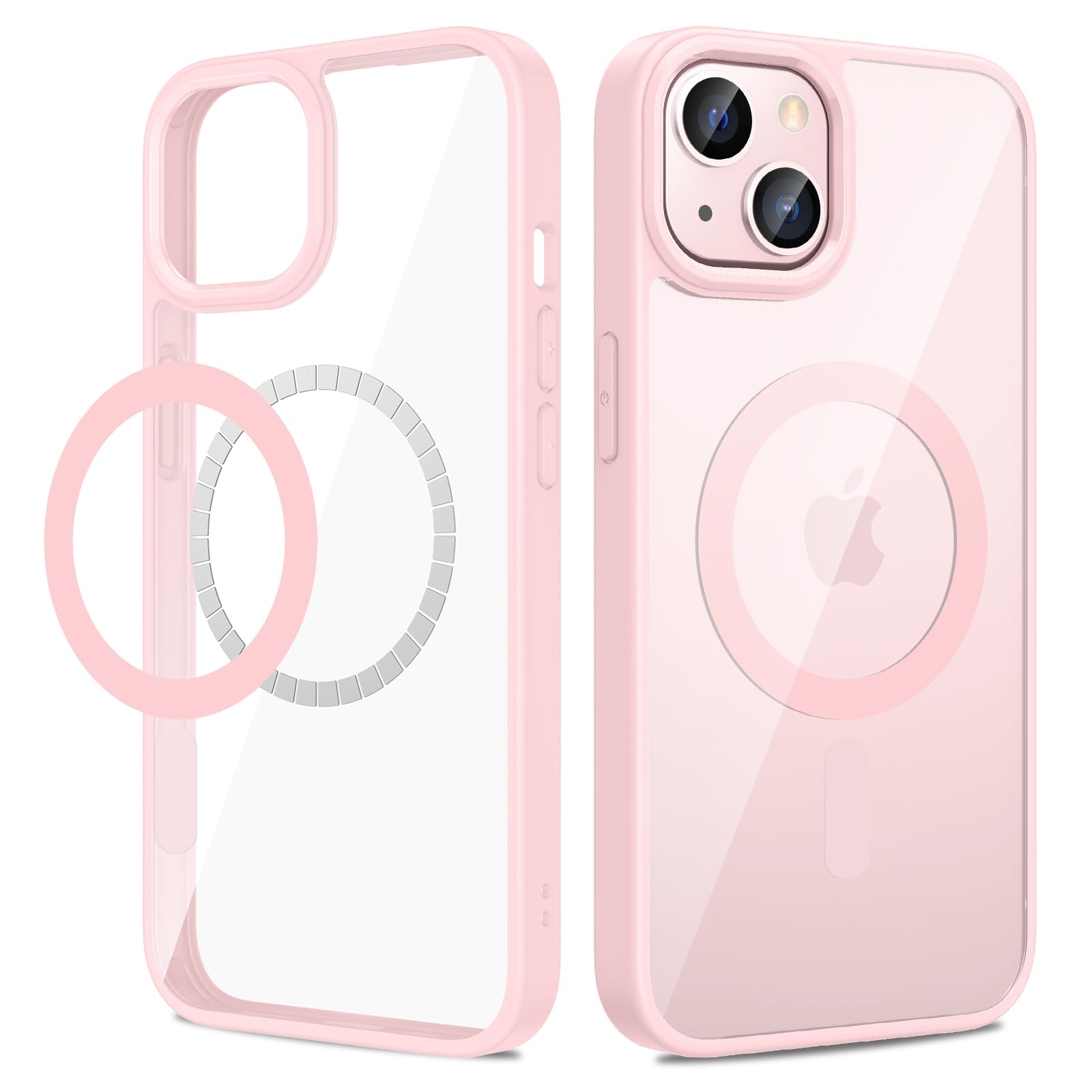 VEGO for iPhone 13 & iPhone 14 Magnetic Case Compatible with MagSafe, Clear Hard PC Back + Soft TPU Frame Slim Resist Scratches