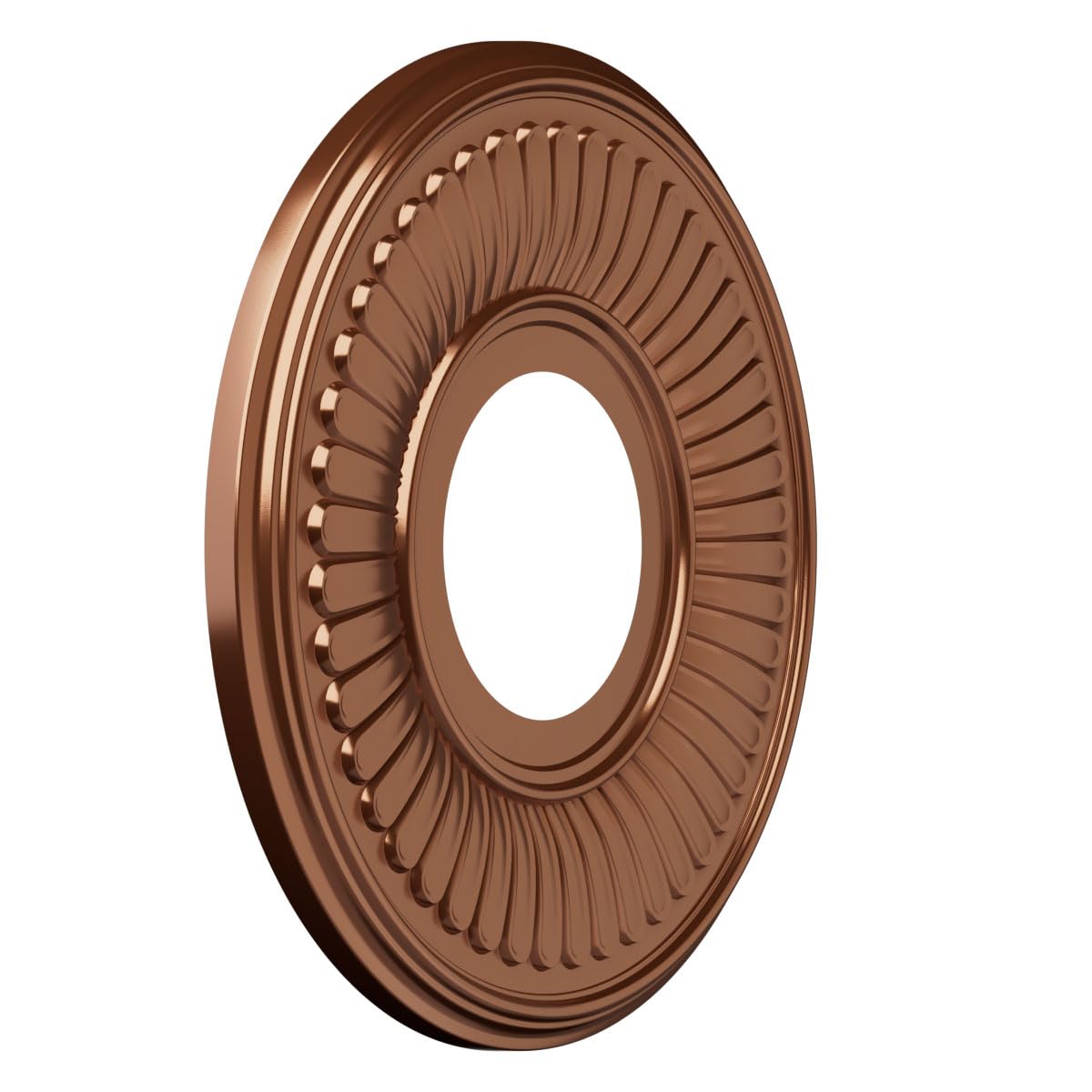 Ekena Millwork 10Od X 3 1/2Id X 3/4P Berkshire Thermoformed Pvc Ceiling Medallion (Fits Canopies Up To 4 1/2), Bright Coat Dark