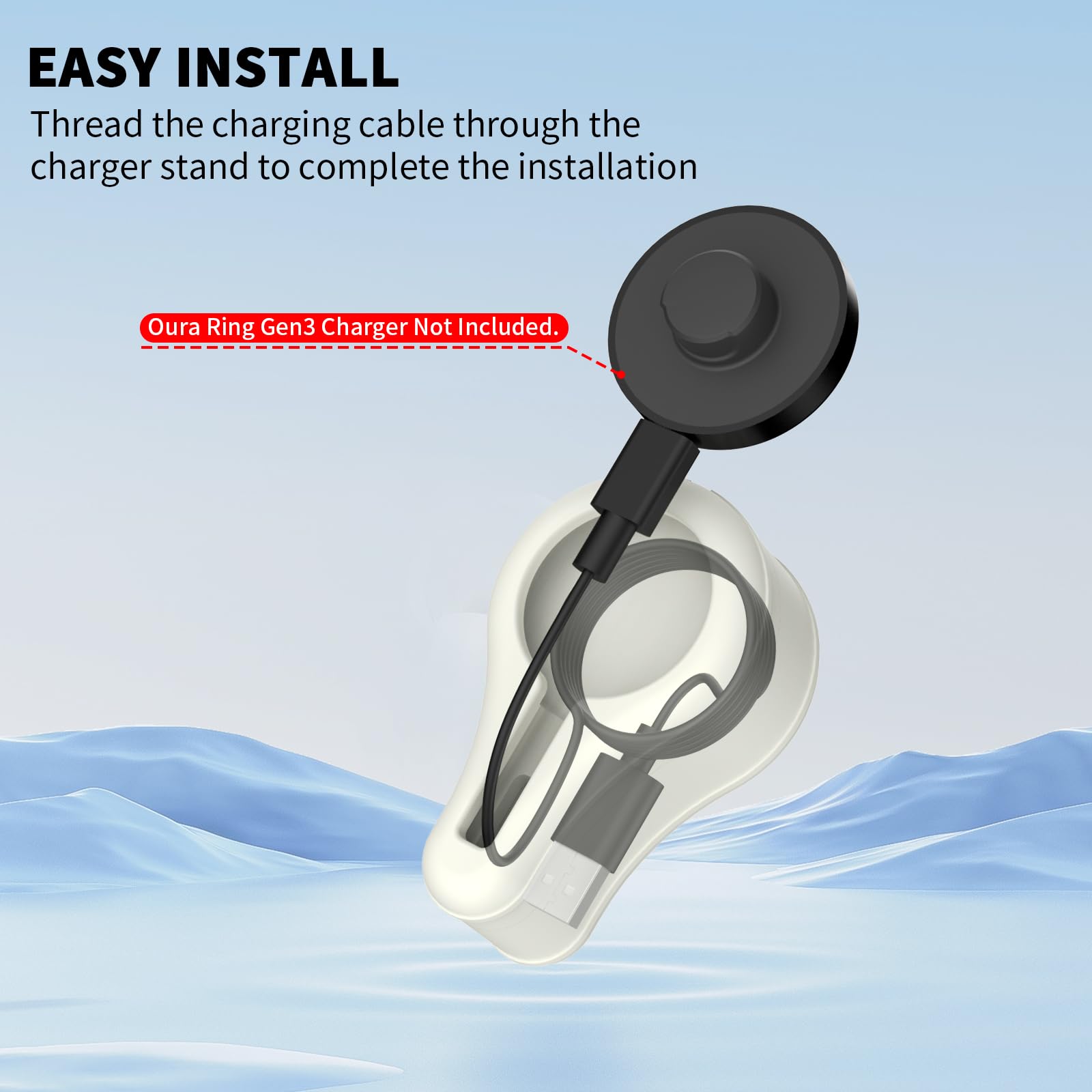 Wacanc Charger Stand For Oura Ring Gen3 Charger, Charger Holder Compatible With Oura Ring Gen3 Size 6/7/8/9/10/11/12/13, Silicon