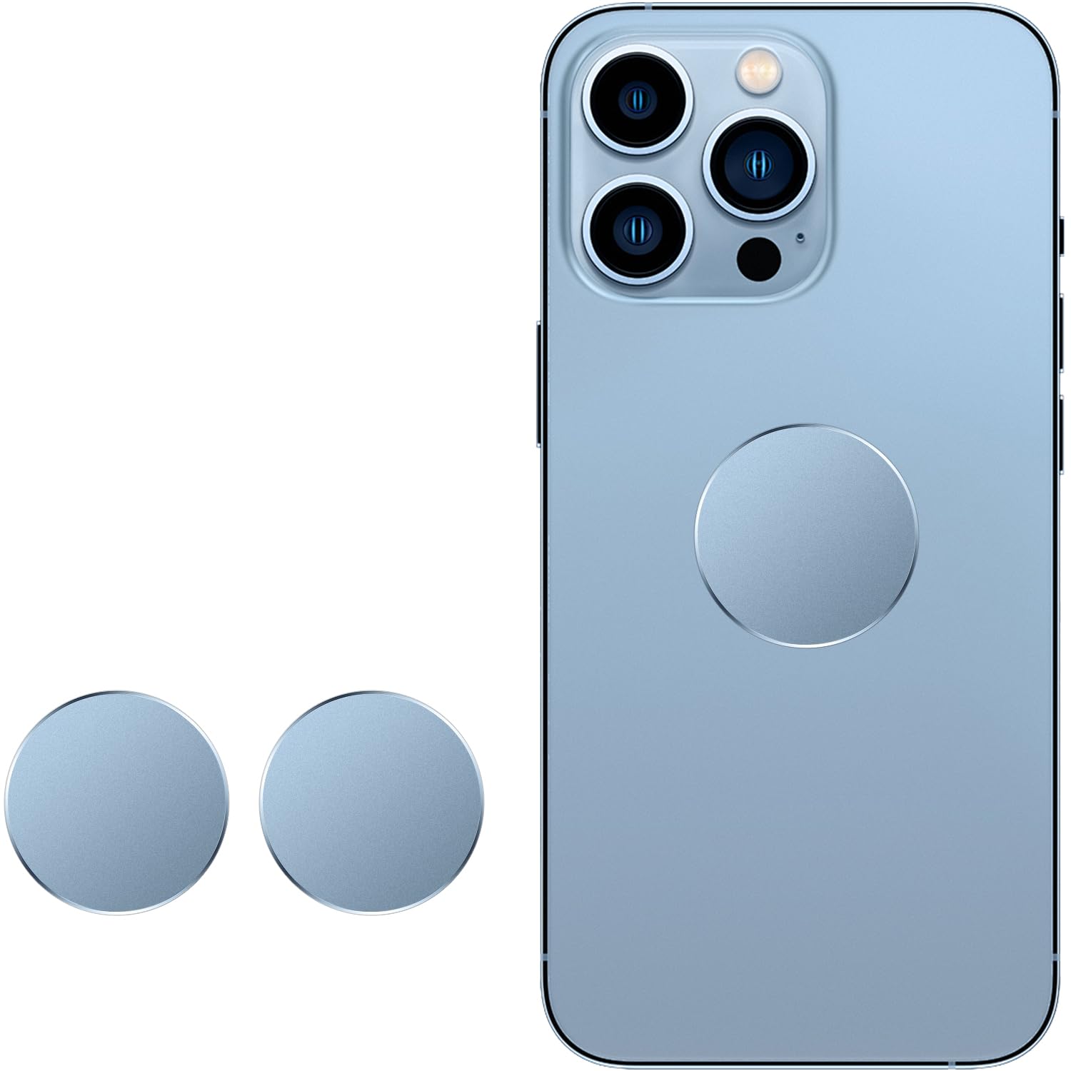 Metal Ring Plate For Phone Mount Car Holder Metal Stickers Plate Phone Magnet (Compatible With Magnetic Mounts) 1.26'' Frosted R