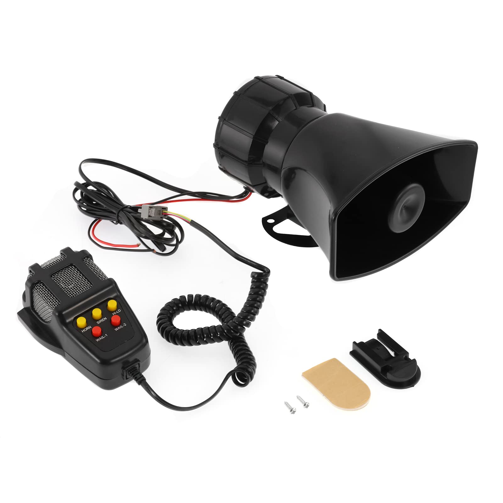 Partol Car Siren Horn 5 Tone Vehicle Siren Speaker With Mic Pa Speaker System 100W Emergency Sound Amplifier With Microphone