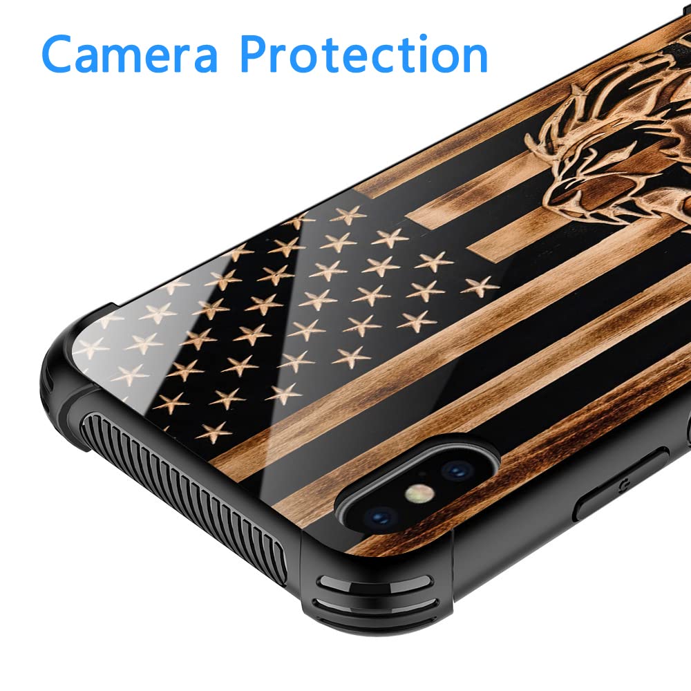 Tnxee Case Compatible With Iphone Xr Case, Raise Lion Not Sheep Wooden American Flag Case For Iphone Xr Cases For Man Women Gift