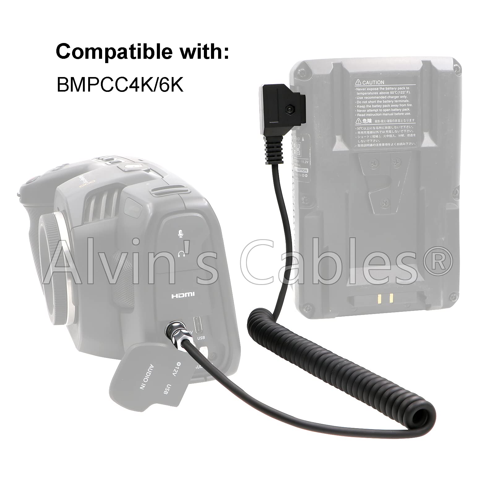 Alvin'S Cables Bmpcc 4K 6K To D Tap Power Cable For Blackmagic Pocket Cinema Camera 4K| 6K| Pro Weipu 2 Pin Female To P Tap Coil
