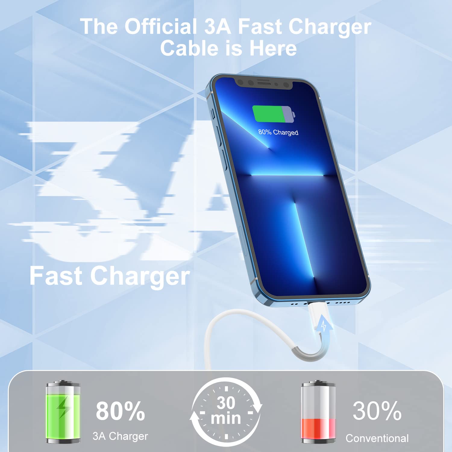 Extra Long Iphone Lightning Cable 10Ft, Apple Mfi Certified Iphone Charging Cable 10 Foot, Iphone Usb Fast Charging Cord 10 Feet