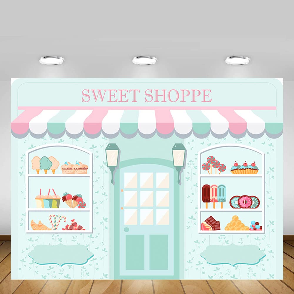 Mehofond 7X5Ft Sweet Shoppe Backdrop Dessert Parlor For Girl Birthday Photography Background Kids Party Banner Baby Shower Donut